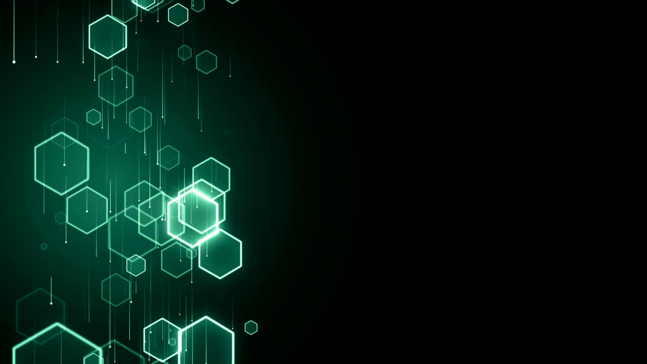 partículas hexagonales cuadrícula médica patrón hexagonal tecnología de fondo bucle