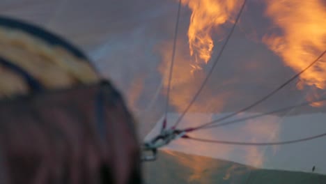 hot air balloon being filled with air before take off