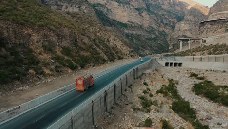 aerial view of rural road in fort munro,pakistan