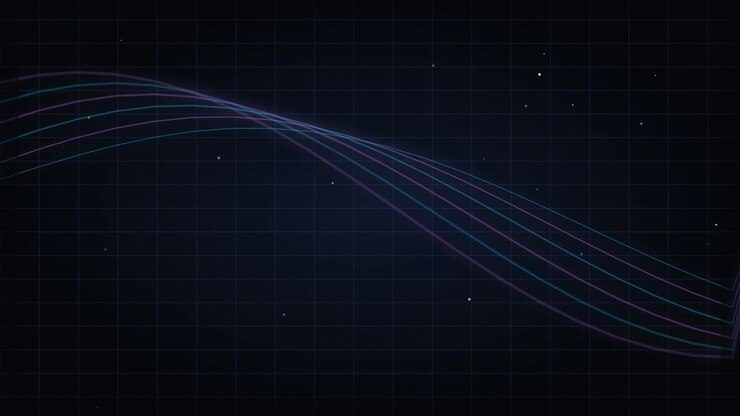 Abstract Motion Background with Glowing Neon Wave Lines