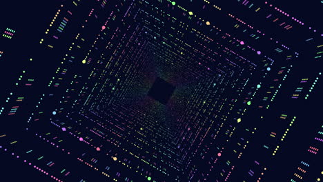 vibrant digital artwork infinite tunnel of colorful dots