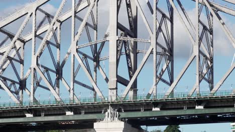 detailed view of a metal bridge structure