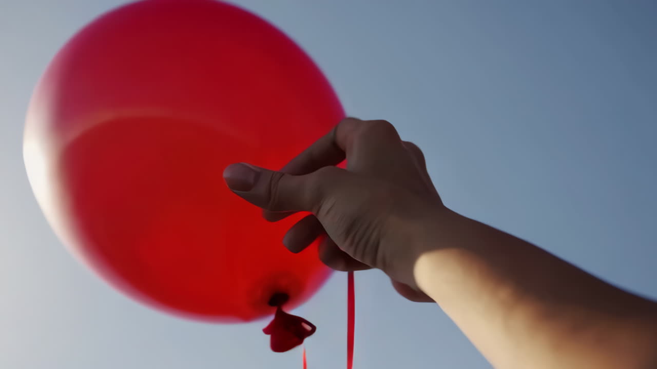 globo rojo en el cielo