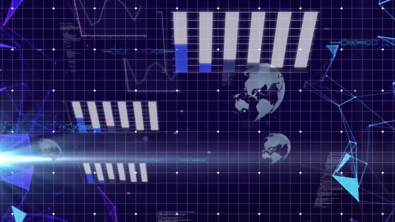 Animation of data processing over globes