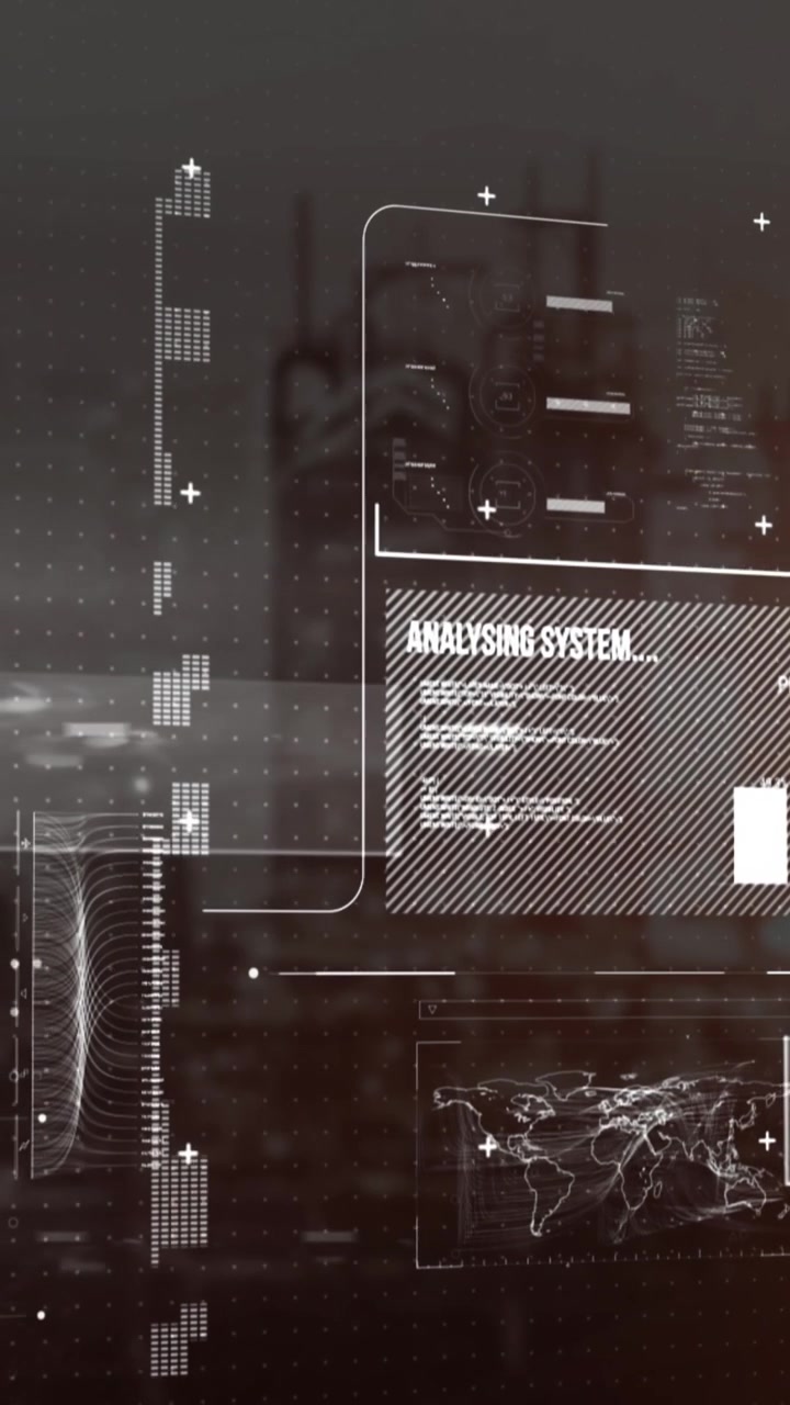 Animation of data processing over building site