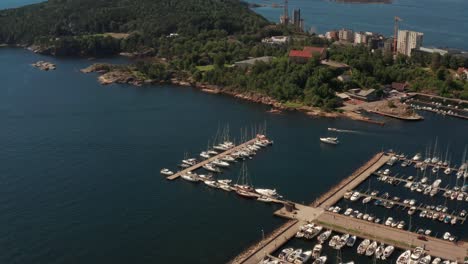 Sailboats-in-harbour-of-Kristiansand-in-Norway