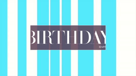 tarjeta de cumpleaños con fondo a rayas azules y blancas