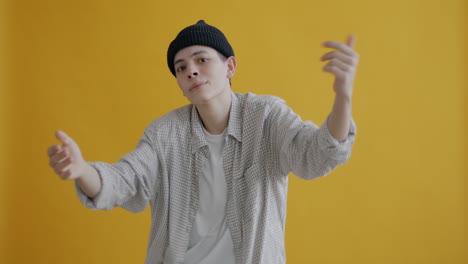 teenager dancing in studio