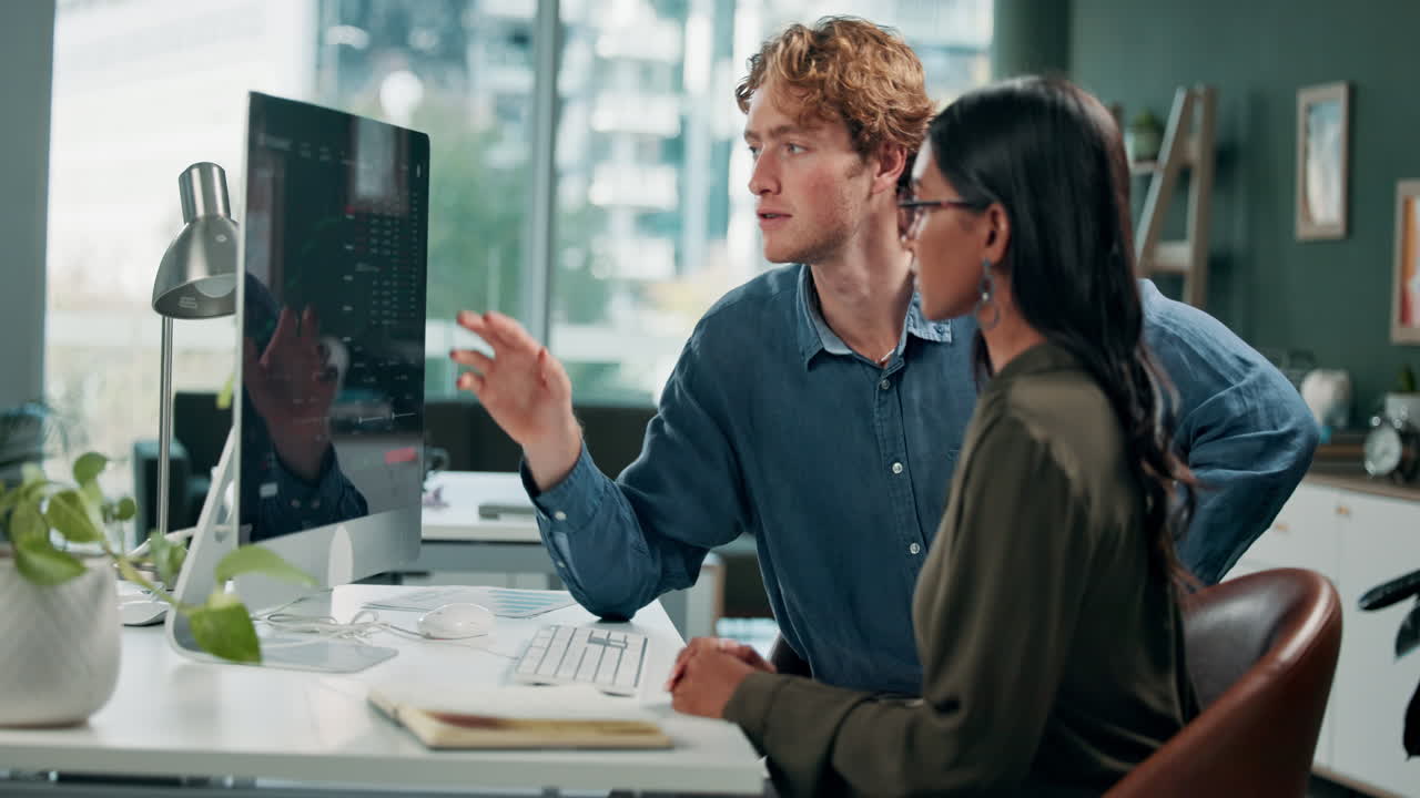 Business colleagues working together in an office