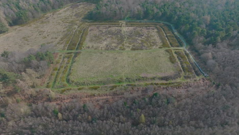 camp romain de cawthorne, pickering, images aériennes, parc national des landes du nord de york, se retirer des travaux de terrassement du camp romain