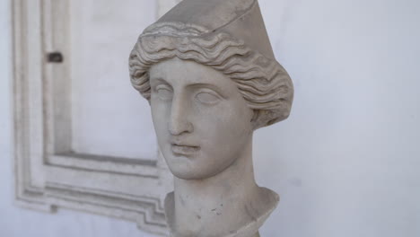 Ancient Roman carved stone bust Juno, queen of the gods and goddess of marriage.