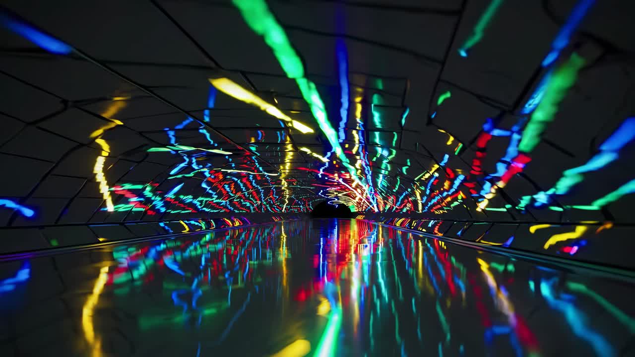 Vibrant Neon Tunnel