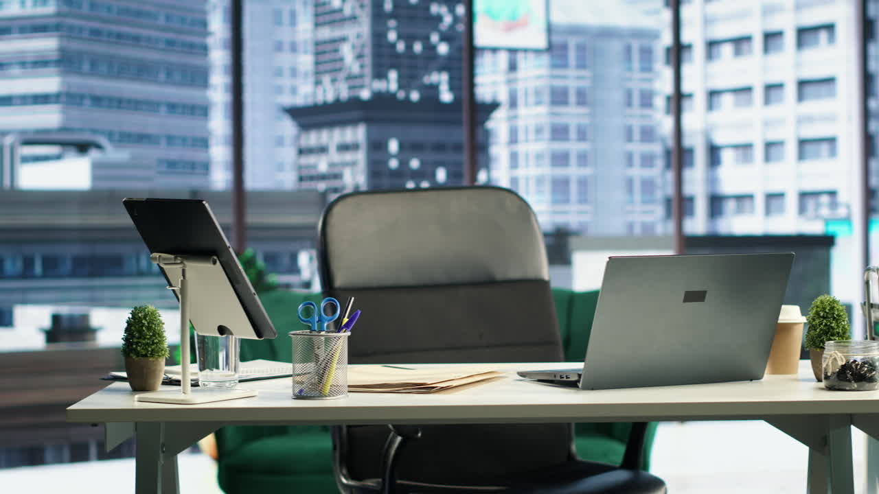 Empty modern corporate high end office space designed for a CEO