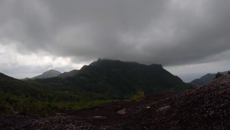 landscapes in seychelles filmed with a drone from above showing the ocean, rocks, palm trees on the main island mahe