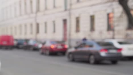 traffic on european street. background for green screen or titles