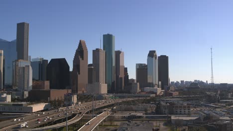 4k-Aerial-of-downtown-Houston,-Texas