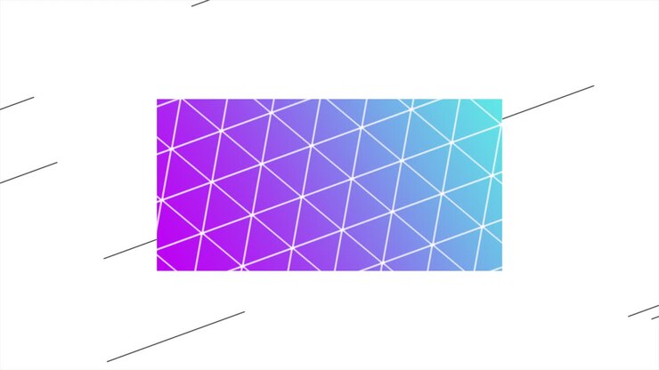 Purple triangles pattern with lines on white gradient