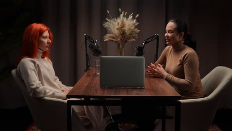 podcast interview in studio