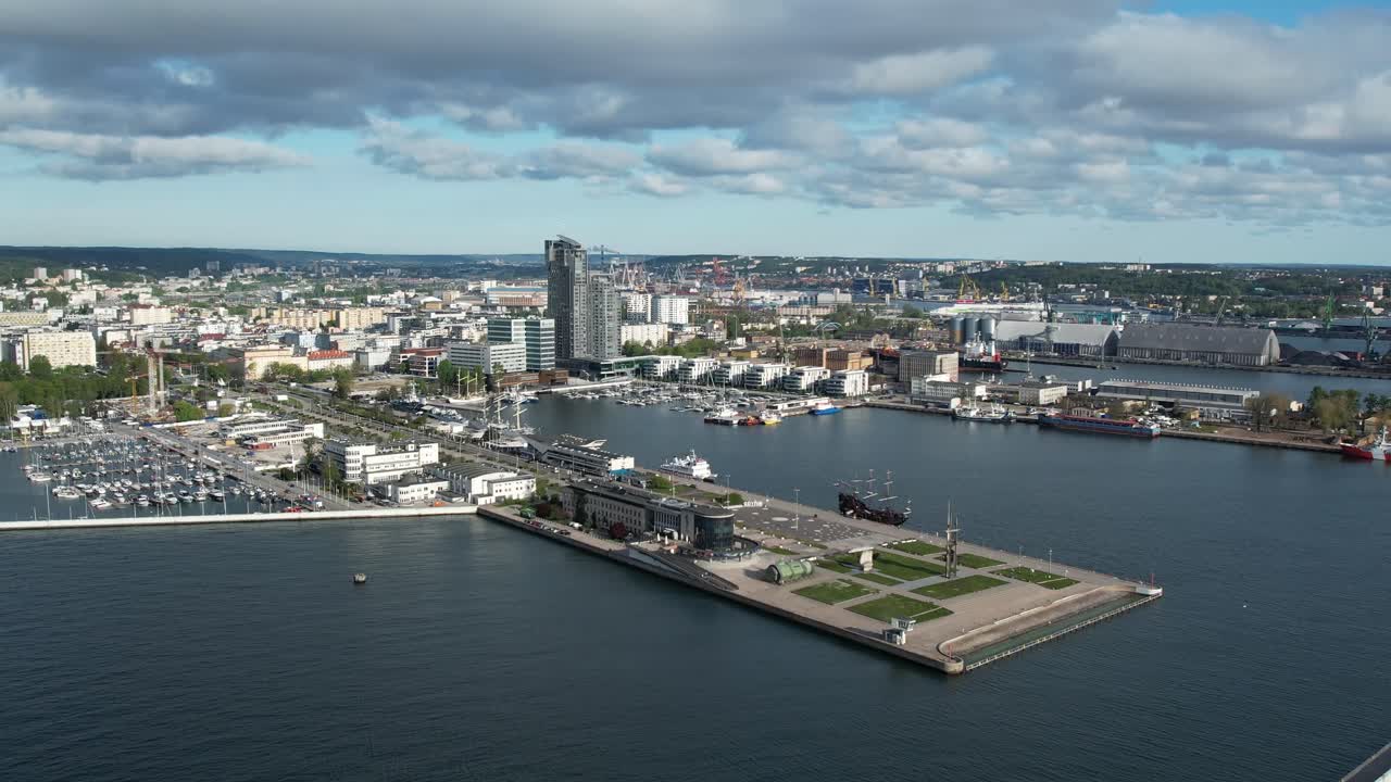 Beautiful Aerial Panorama of Gdynia, Polish Seaside Cityscape