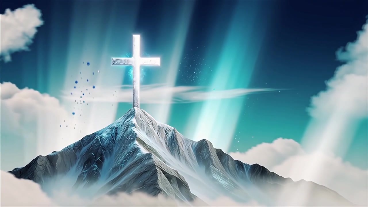 Christian Cross Heavenly Light Worship Background