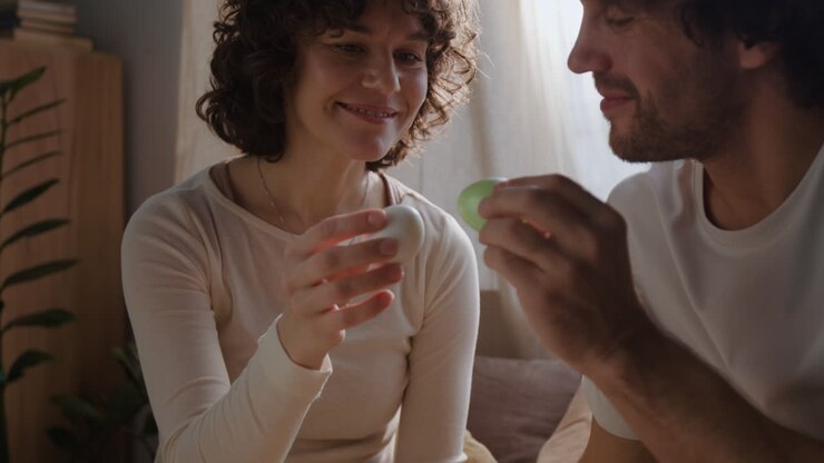 Couple Celebrating Easter at Home