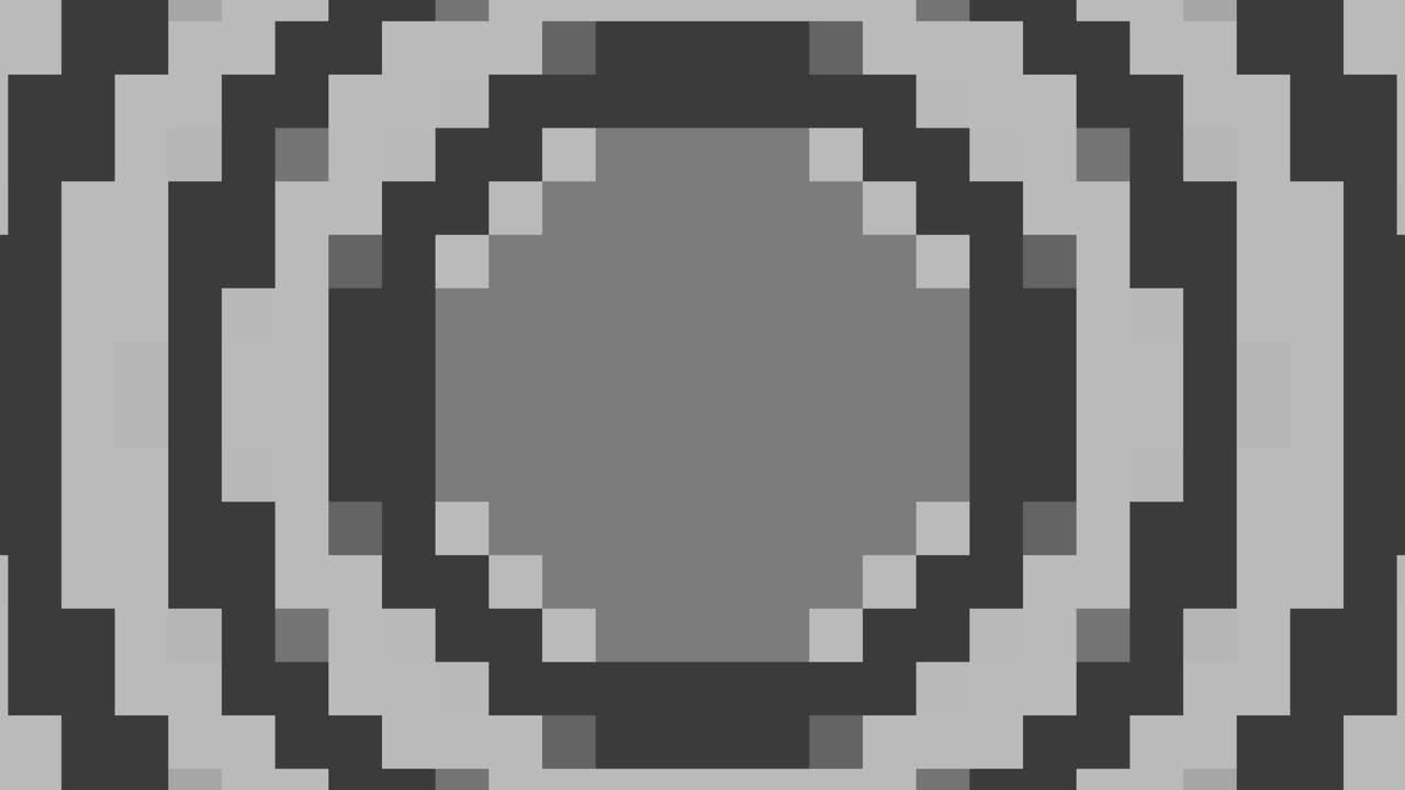 espiral de 8 bits con píxeles en blanco y negro