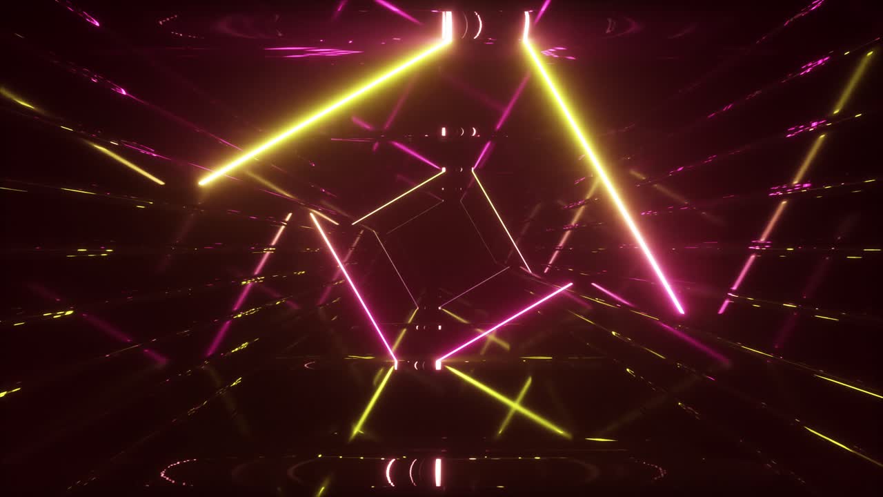 tunnel geometrico al neon