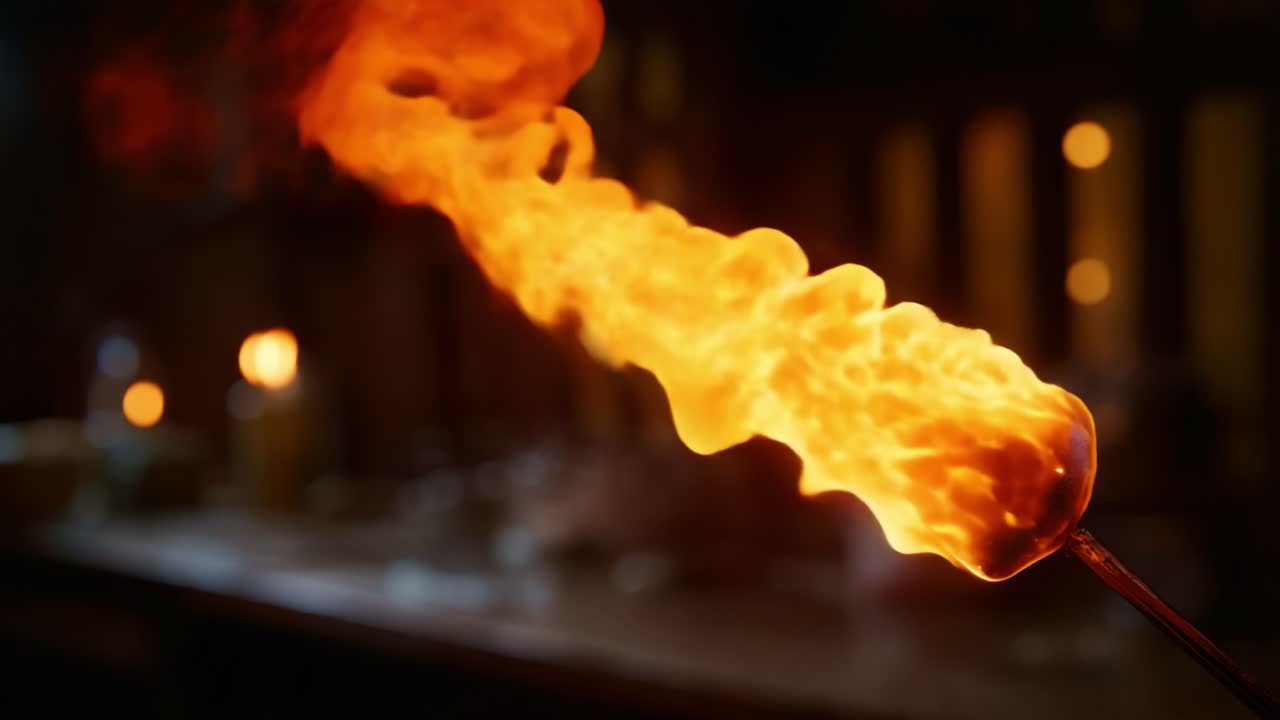 An Intense Flame Dances In The Dark, Illuminating The Surroundings With Fiery Light And Heat, Capturing The Essence Of Fire's Raw Power And Beauty