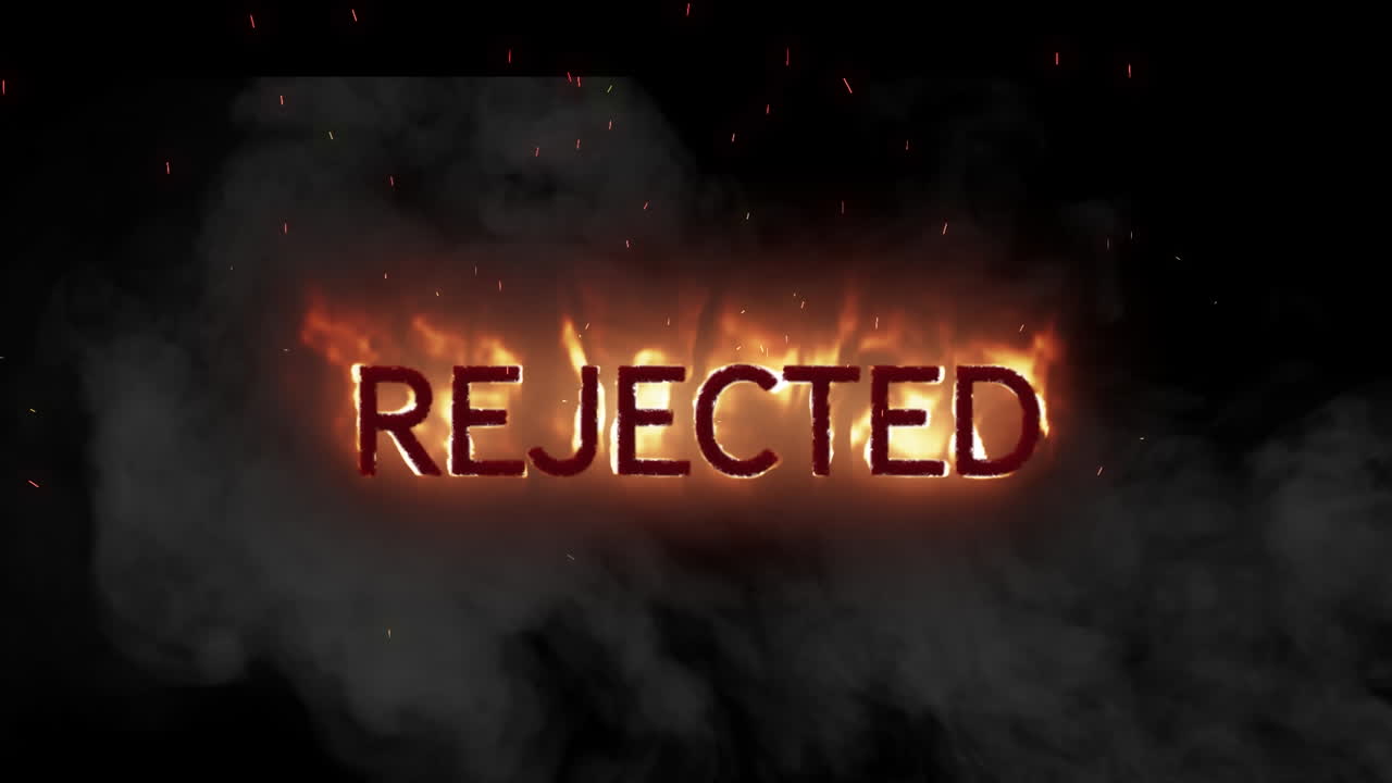 검은 바탕에 오렌지색 불꽃 텍스트의 애니메이션이 거부되었습니다.