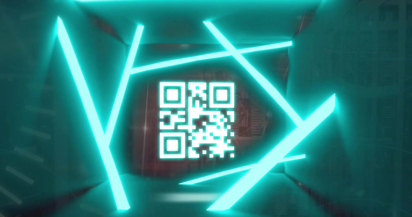 Animation of network of connections over qr code