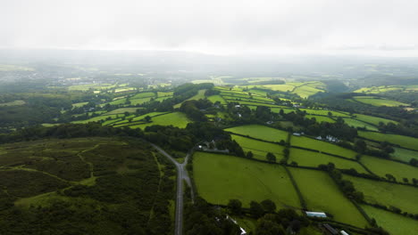 aerial view of a rolling green landscape