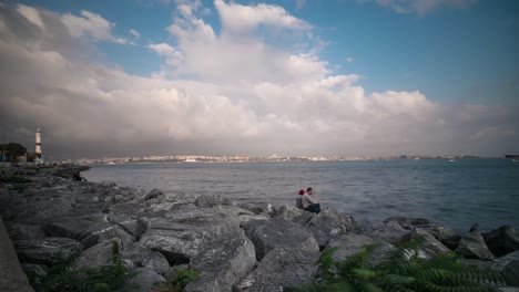 Timelapse video of the Bosphorus, dividing Istanbul, Turkey. Recorded from the European side, towards the Asian side.