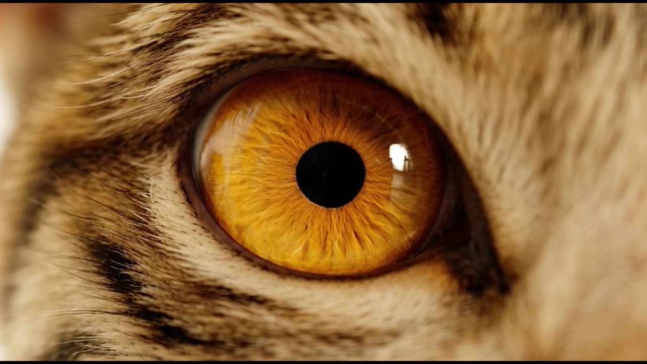 Grande plano extremo de um olho de tigre