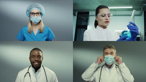 Collage-De-Diferentes-Trabajadores-De-La-Salud-De-Raza-Mixta