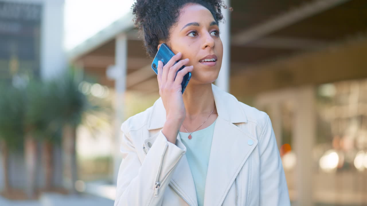 Business woman phone call and time management