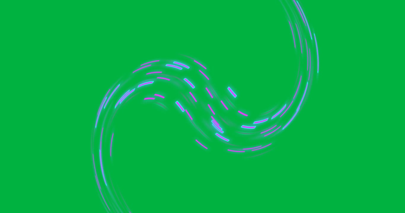 Animation of neon purple shapes moving with copy space on transparent background