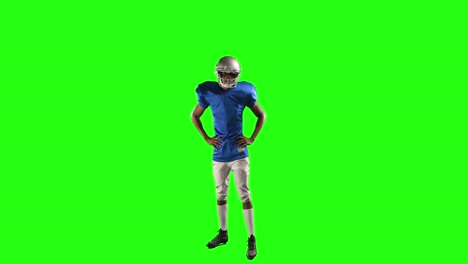 jugador de fútbol americano en pantalla verde