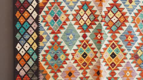 colorful turkish rug with geometric pattern