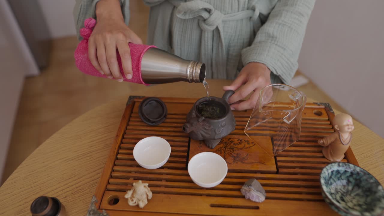 Preparing Tea with Traditional Ceremony