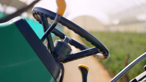 tractor and interior view of blueberry farm 4k