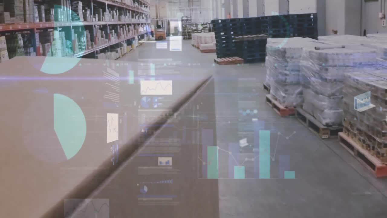 composición digital del procesamiento de datos estadísticos en comparación con el almacén en segundo plano