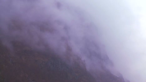 time lapse of clouds and fog moving across a fjord in norway 2