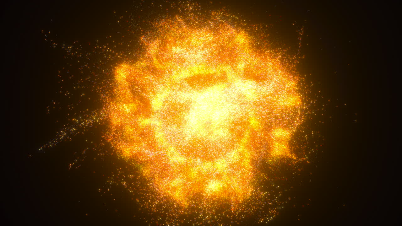 brillantes chispas brillantes con fondo negro, renderización en 3d.