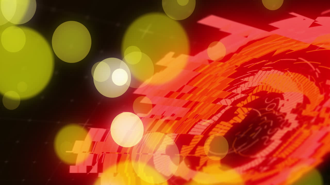 animación del escaneo del alcance y el procesamiento de datos sobre las manchas amarillas.