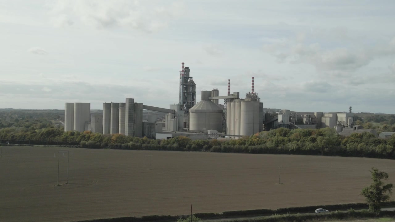 Irish Cement plant near Drogheda in County Louth Ireland surrounded by fields and greenery