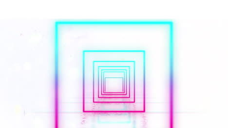 animación de cuadrados de neón que se mueven sobre un fondo blanco