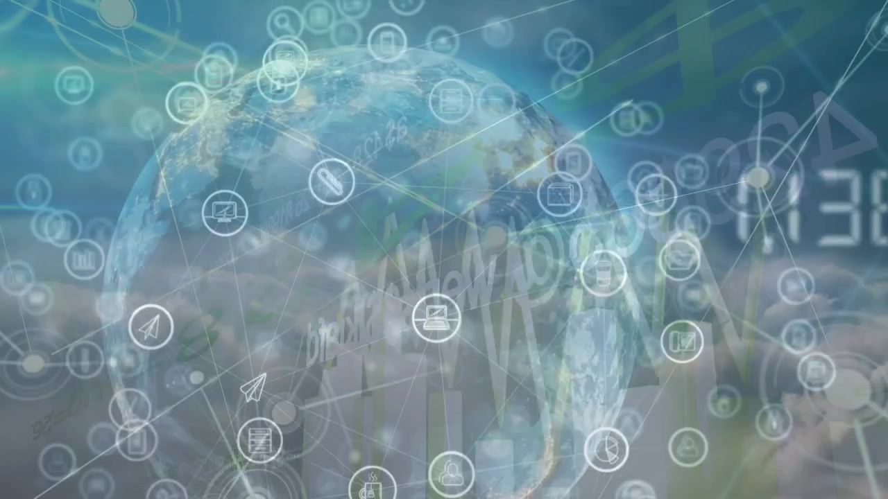 Animation of network of connections over globe
