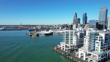 hilton auckland and auckland waterfront in queens wharf, auckland, north island, new zealand