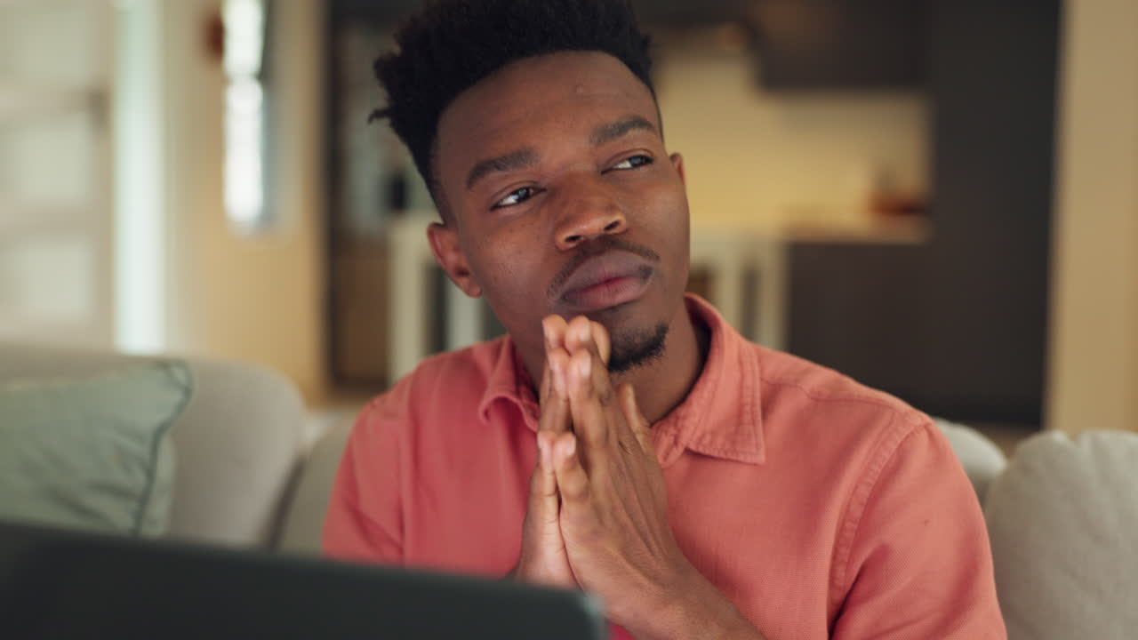 Black man thinking, inspiration