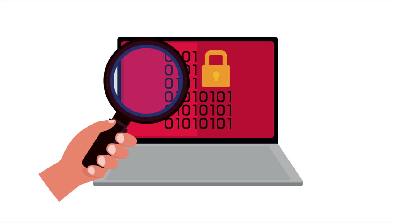 portátil con seguridad cibernética de código binario